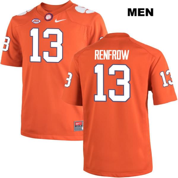 Men's Clemson Tigers #13 Hunter Renfrow Stitched Orange Authentic Nike NCAA College Football Jersey BLO3546IO